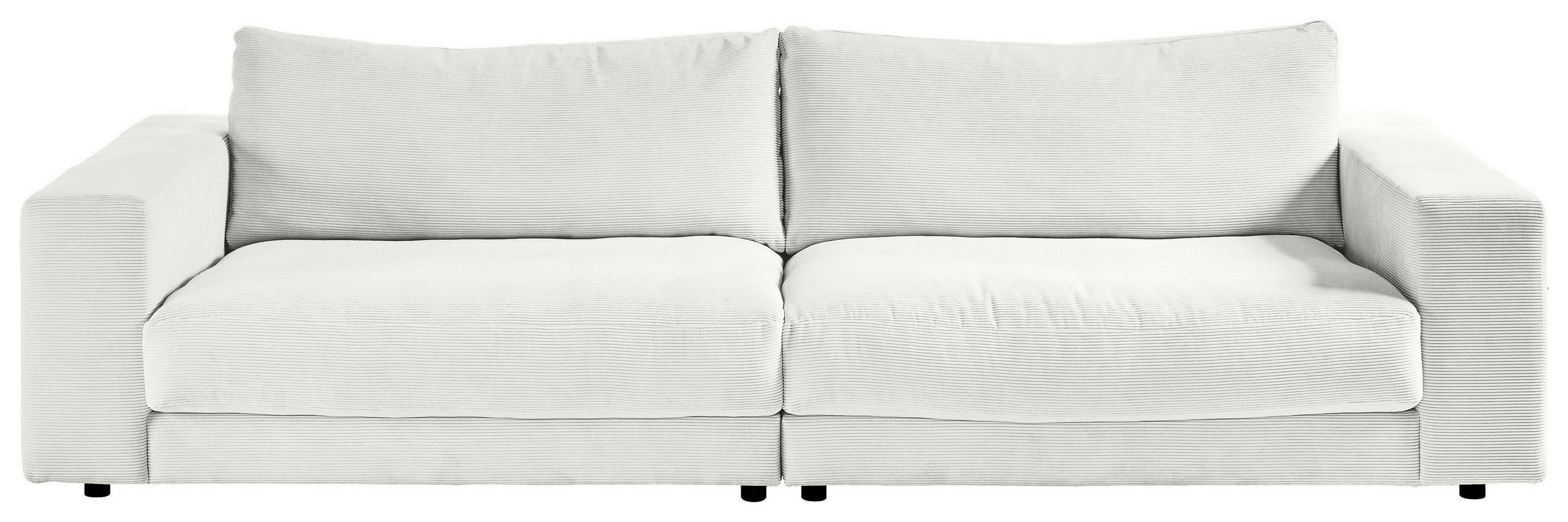 3-SITZER-SOFA in Cord Weiss  - Weiss/Schwarz, Design, Kunststoff/Textil (290/86/127cm) - Lomoco