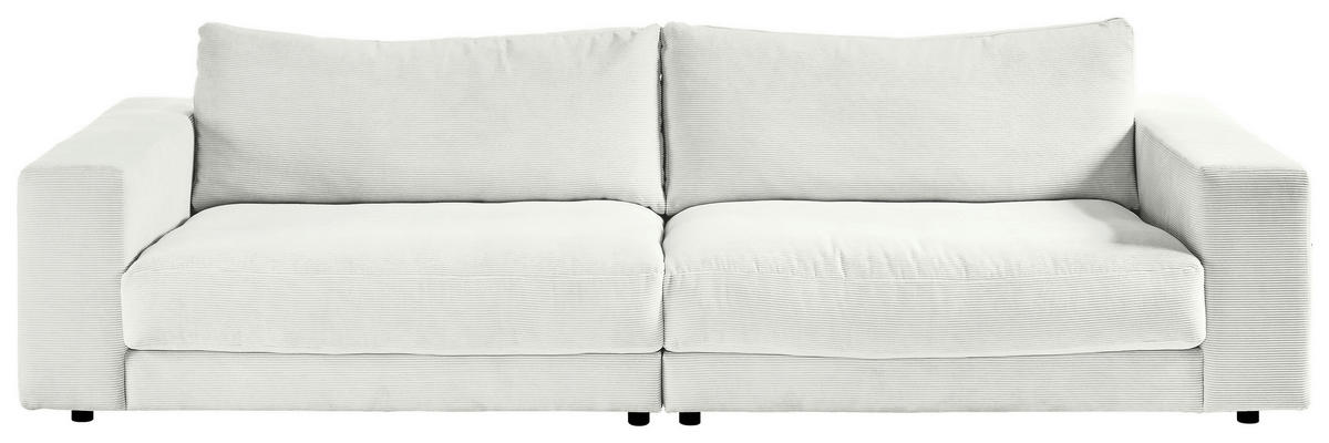 3-SITZER-SOFA in Cord Weiss  - Weiss/Schwarz, Design, Kunststoff/Textil (290/86/127cm) - Lomoco