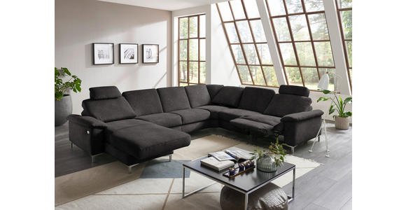 WOHNLANDSCHAFT in Chenille Graubraun - Graubraun/Alufarben, Design, Textil/Metall (170/333/265cm) - Dieter Knoll