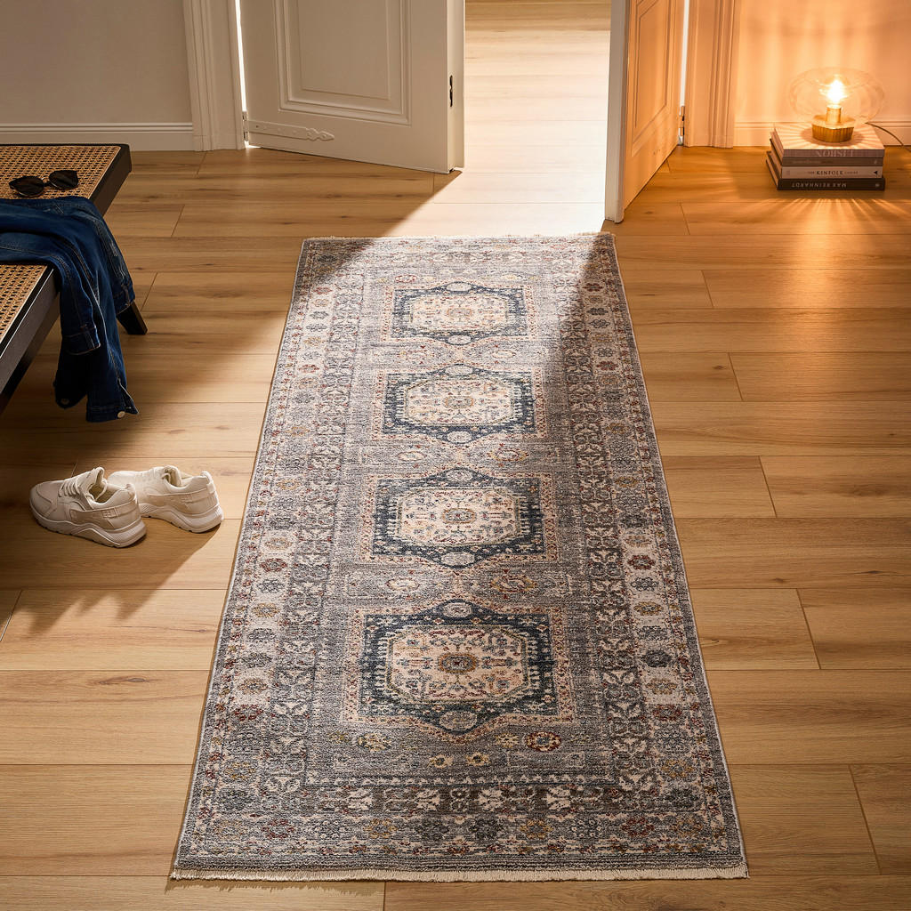 Thumbnail - Novel Läufer, Olivgrün, Textil, Bordüre, rechteckig, 80x240 cm, Oeko-Tex® Standard 100, für Fußbodenheizung geeignet, Te...