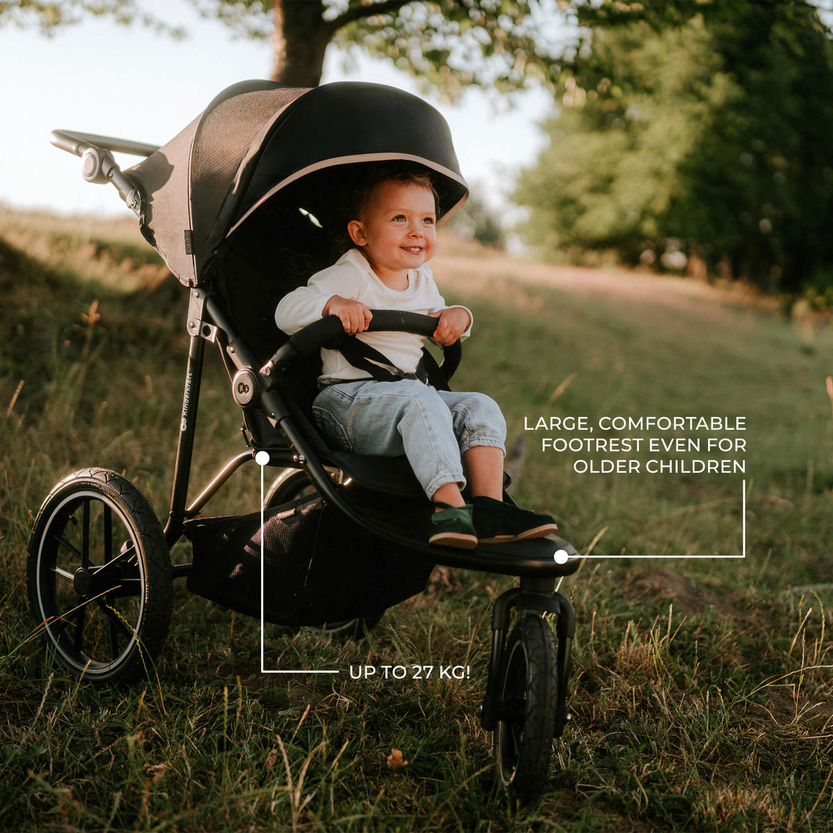 JOGGER Helsi 2  - Schwarz/Grau, Basics, Metall (61.5/71-113/126cm) - Kinderkraft