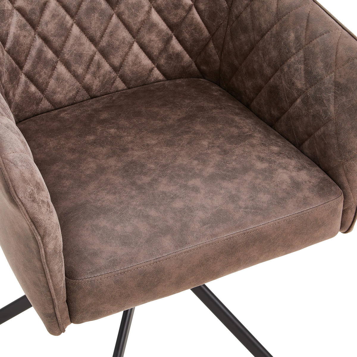 ARMLEHNSTUHL  in Eisen Mikrofaser  - Schwarz/Braun, MODERN, Holz/Textil (61/91/58cm) - Livetastic