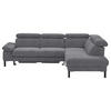 ECKSOFA in Flachgewebe Grau  - Schwarz/Grau, Design, Holzwerkstoff/Textil (272/217cm) - Pure Home Comfort