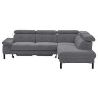 ECKSOFA in Flachgewebe Grau  - Schwarz/Grau, Design, Holzwerkstoff/Textil (272/217cm) - Pure Home Comfort