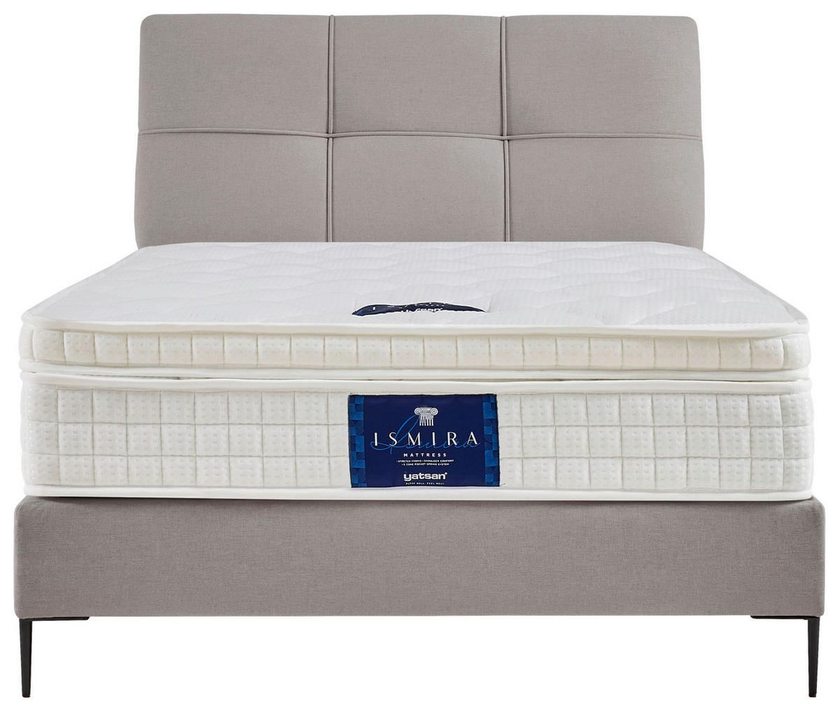BOXSPRINGOVÁ POSTEĽ, 120/200 cm, sivá - čierna/sivá, Modern, kov/kompozitné drevo (120/200cm) - MID.YOU