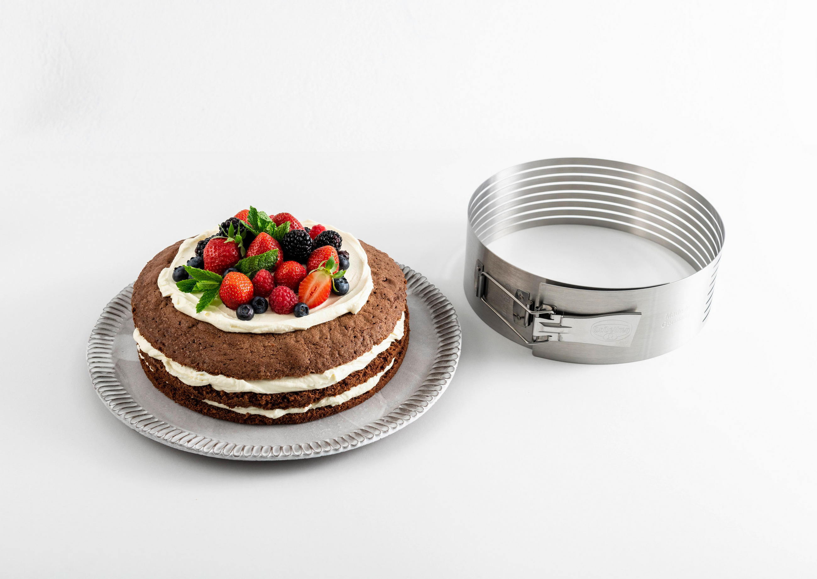 TORTENTEILER - Silberfarben, Basics, Metall (26-28cm) - Dr.Oetker