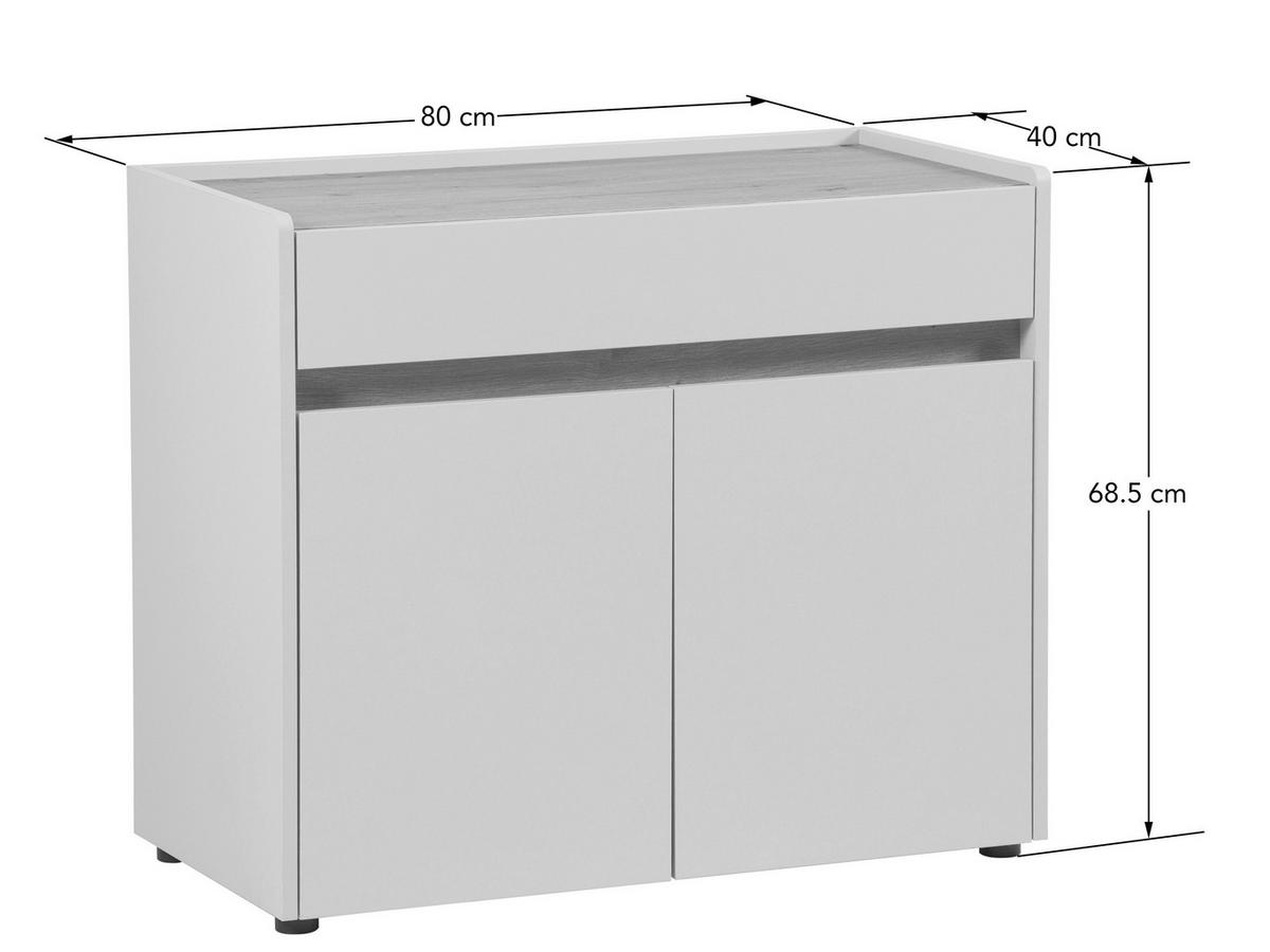 KOMMODE , 80/68/40 cm, 1 Schublade(n)  - Kaschmir/Schwarz, MODERN, Holzwerkstoff/Kunststoff (80/68/40cm) - MID.YOU
