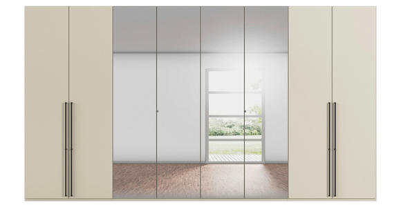 DREHTÜRENSCHRANK 400/223/61 cm,  in Champagner, 8-türig  - Chromfarben/Champagner, Basics, Glas/Holzwerkstoff (400/223/61cm) - Novel