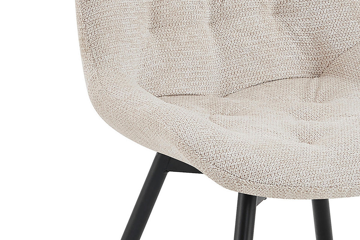 STUHL-SET 2 Stück Sitzfläche 360° drehbar, abwischbar, haustierfreundlicher Bezug Webstoff  Taupe  - Taupe/Beige, MODERN, Textil/Metall (47,5/84,5/62cm) - MID.YOU