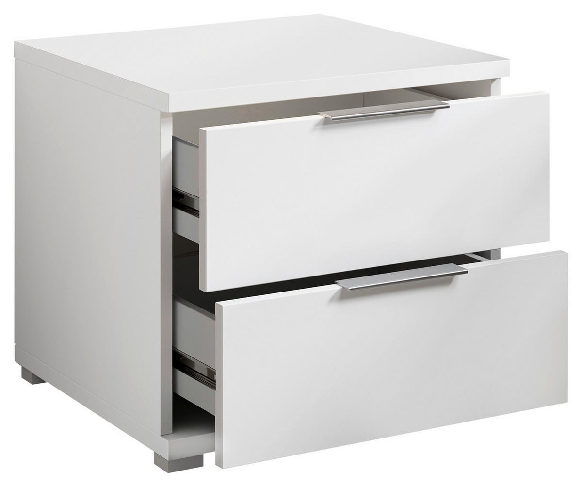 NOĆNI STOČIĆ bela  - bela/srebrna, Dizajnerski, pločasti materijal/plastika (46/43/42cm) - Boxxx