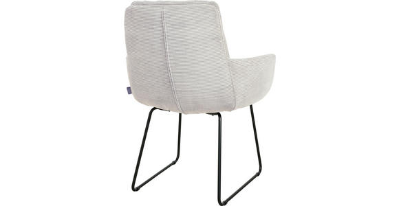ARMLEHNSTUHL  Stoffauswahl, Typenauswahl, Gestellauswahl Cord  - Hellgrau/Schwarz, Design, Textil/Metall (63/90/69cm) - Johann Jakob