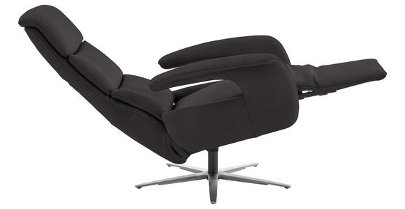 RELAXSESSEL in Leder Dunkelbraun  - Edelstahlfarben/Dunkelbraun, Design, Leder/Metall (76/119/86cm) - Dieter Knoll