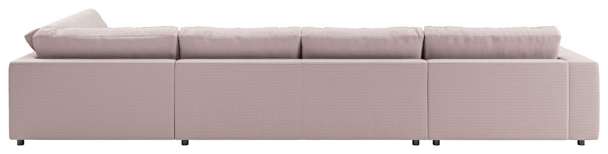 WOHNLANDSCHAFT in Cord Rosa  - Schwarz/Rosa, Design, Kunststoff/Textil (190/425/224cm) - Pure Home Lifestyle
