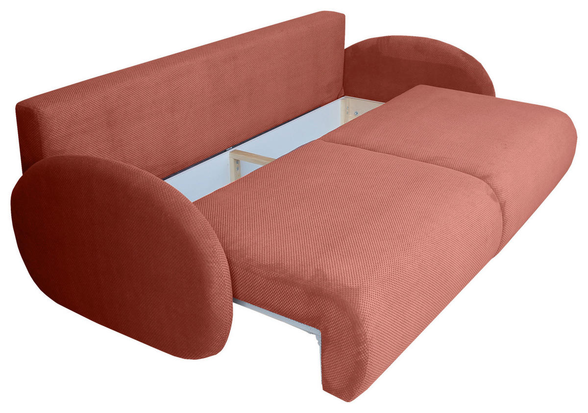 SCHLAFSOFA Chenille Altrosa  - Schwarz/Altrosa, KONVENTIONELL, Kunststoff/Textil (222/90/100cm) - Carryhome