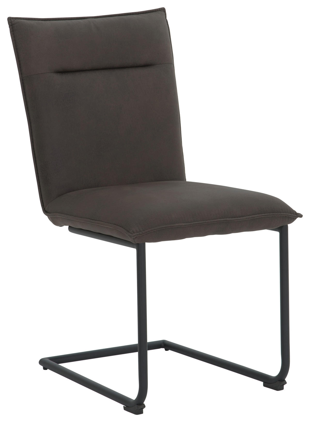 SCHWINGSTUHL Mikrofaser  - Anthrazit/Schwarz, Design, Textil/Metall (47/87/62cm) - Valnatura