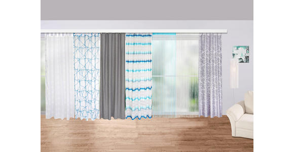 Vorhang mit Schlaufen und Band Halina B: 145cm, Weiß/Taupe - Weiß, KONVENTIONELL, Textil (145/245cm) - Luca Bessoni