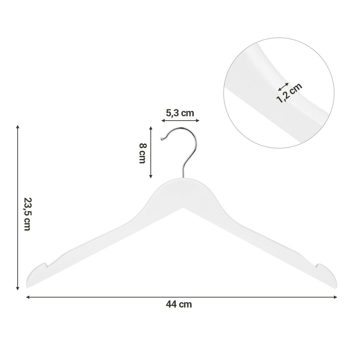 KLEIDERBÜGELSET 44 cm Holz, Metall  - Weiß, Basics, Holz/Metall (44cm)