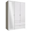 DREHTÜRENSCHRANK 135/195/56 cm 3-türig Weiß  - Alufarben/Weiß, MODERN, Glas/Holzwerkstoff (135/195/56cm) - Livetastic