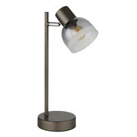 TISCHLEUCHTE Kairo 14,5/12/35 cm  - Chromfarben/Schwarz, Design, Glas/Kunststoff (14,5/12/35cm) - Globo
