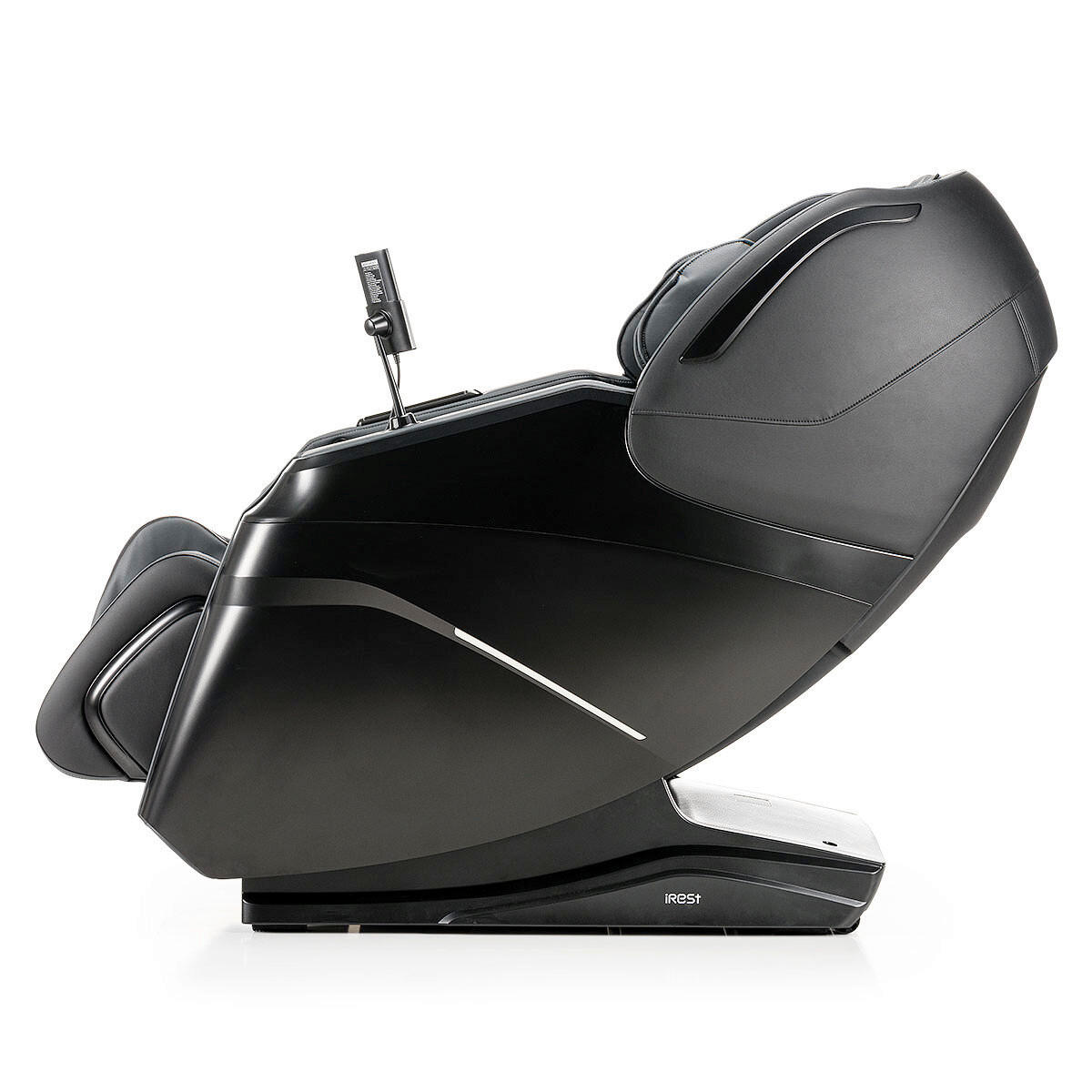 MASSAGESESSEL  mit Schwarz integrierte Lautsprecher, Relaxfunktion, Liegefunktion, Sitzheizung, Netzbetrieb, Massagefunktion, Herz-Waage-Funktion, abwischbar, ausziehbare Fußstütze, Bluetooth-Lautsprecher, Rückenlehne in S-Form  - Schwarz, Basics, Kunststoff/Textil (76/113/155-175cm) - iRest