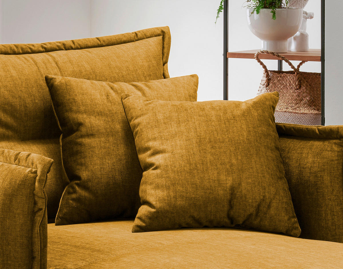 XXL-SESSEL Velours Gelb    - Gelb/Schwarz, MODERN, Textil/Metall (111/101/167cm) - Livetastic