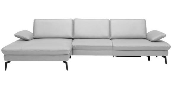 ECKSOFA in Echtleder Weiß  - Schwarz/Weiß, Design, Leder/Metall (157/325cm) - Dieter Knoll