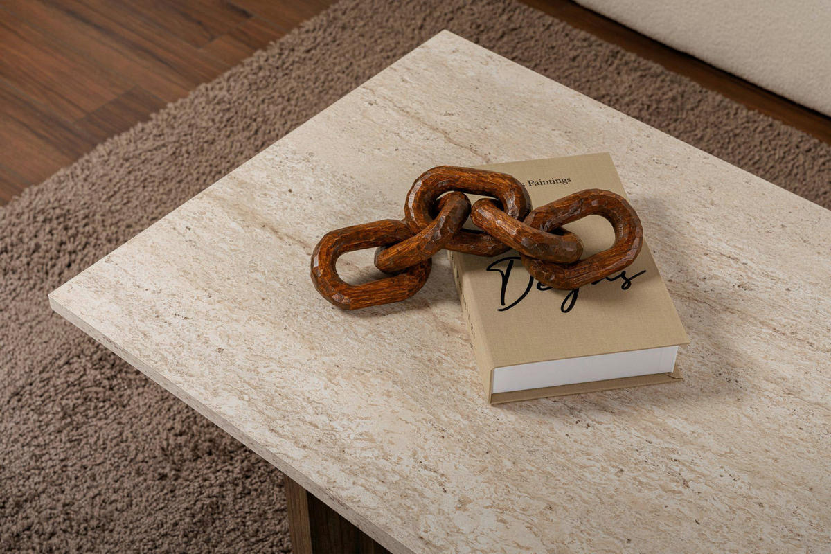 COUCHTISCH rechteckig Creme, Walnussfarben  - Walnussfarben/Creme, Design, Holzwerkstoff (119cm) - MID.YOU