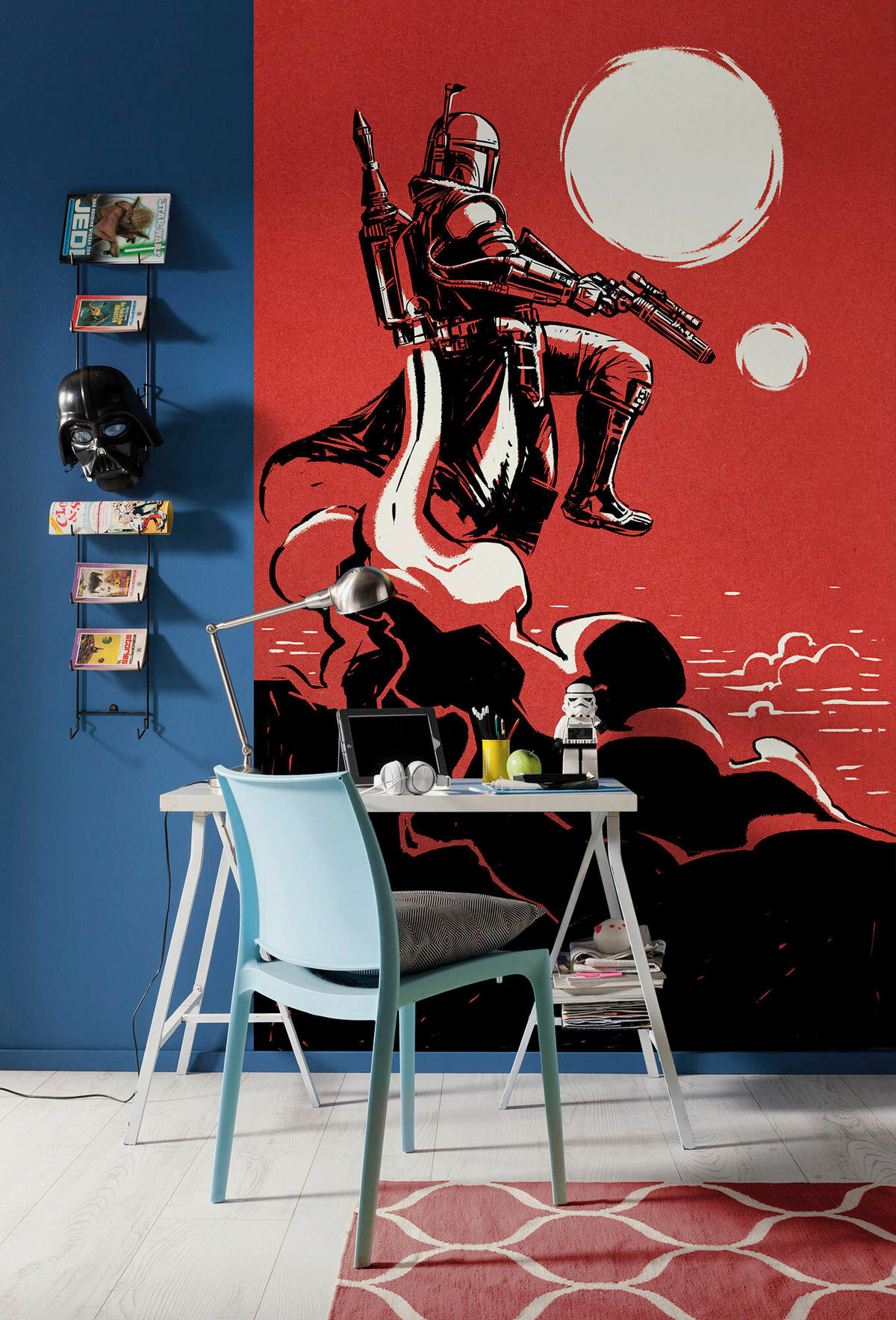 FOTOTAPETE BOBA FETT BOUNTY HUNTER  - Rot, Design, Textil (150/250cm) - Star Wars