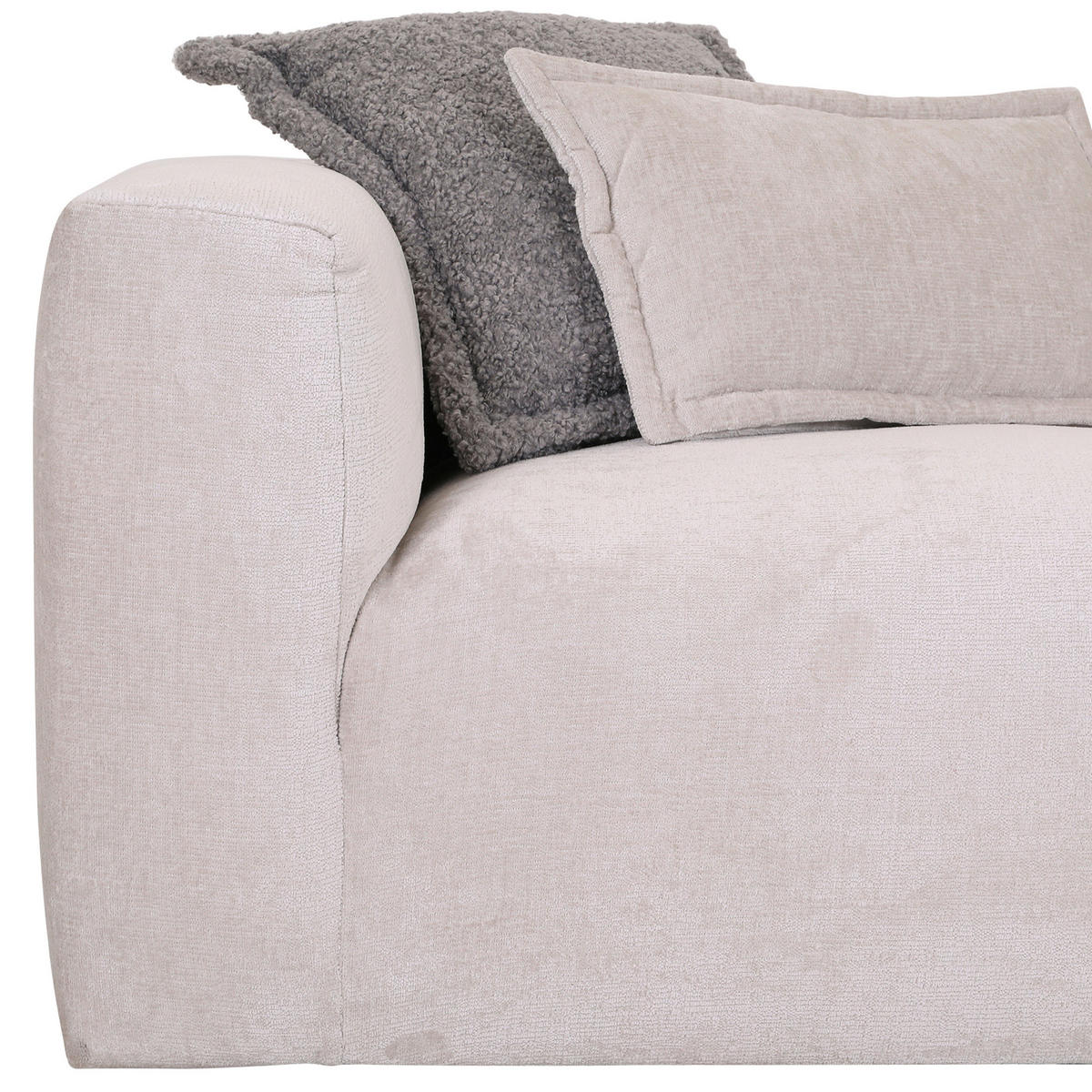 ECKSOFA Beige Chenille  - Beige/Schwarz, Design, Kunststoff/Textil (280/175cm) - Landscape