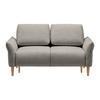 2-SITZER-SOFA Webstoff Dunkelgrau  - Eichefarben/Dunkelgrau, Modern, Holz/Textil (150/85/92cm) - MID.YOU