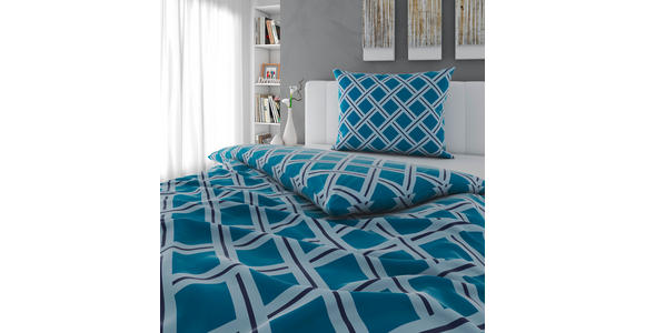 BETTWÄSCHE Satin 140/200 cm  - Türkis/Blau, Textil (140/200cm) - Novel