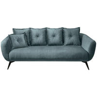 3-SITZER-SOFA  in Velours Blau  - Blau/Schwarz, MODERN, Holz/Textil (236/94/103cm) - Livetastic