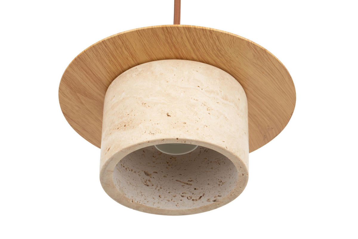 HÄNGELEUCHTE 20/120 cm  - Beige, Design, Stein/Metall (20/120cm) - Collet's Monde