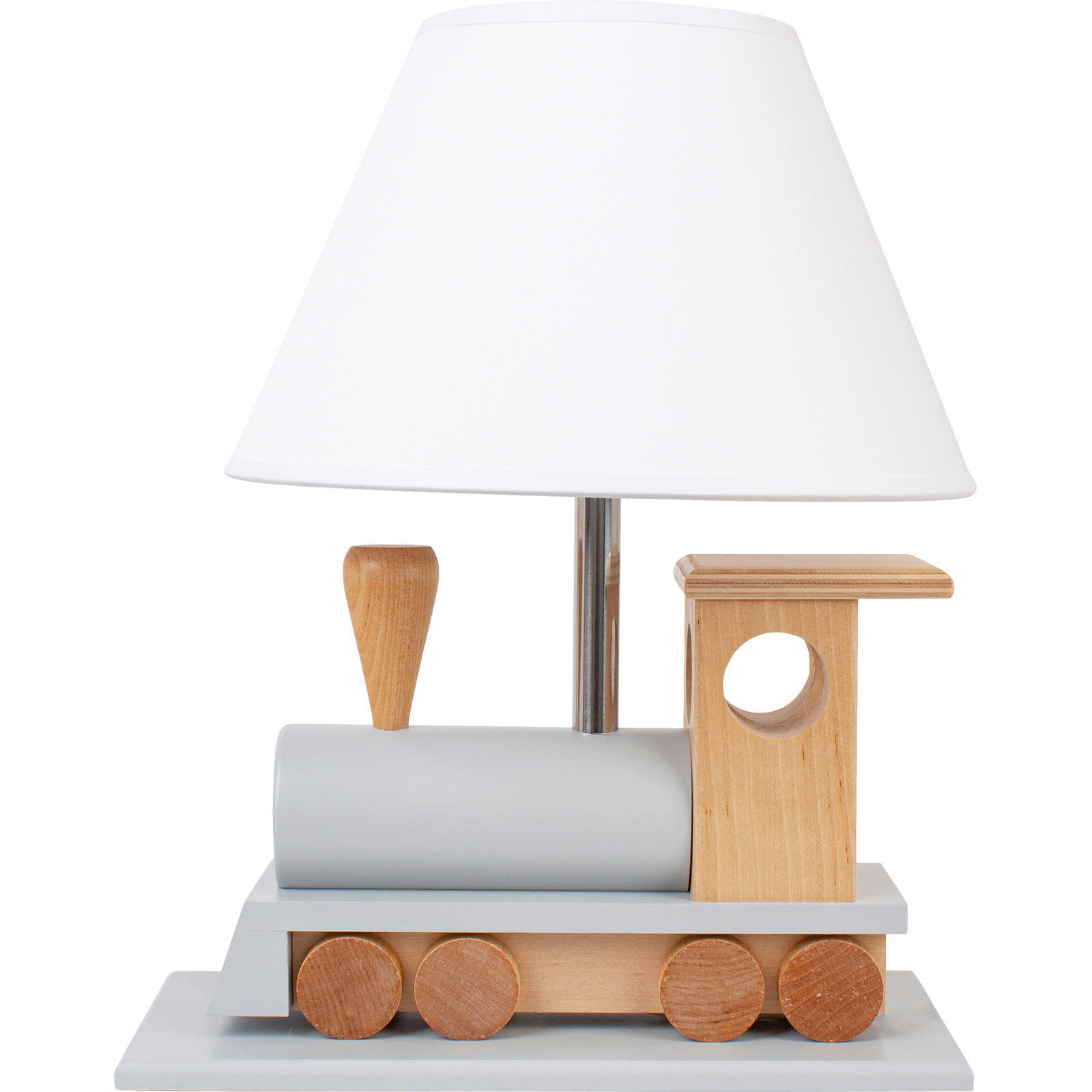 KINDERTISCHLEUCHTE Dampflok 32/14/27 cm  - Naturfarben/Grau, Basics, Holz (32/14/27cm)