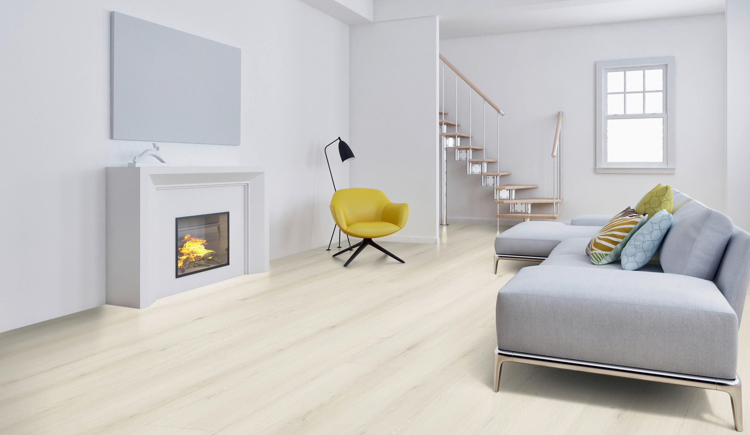 VINYLBODEN SPC 5mm Breitdiele inkl. Trittschall strong  per  m² - Eichefarben, Basics, Kunststoff (22,6/122/0,5cm)