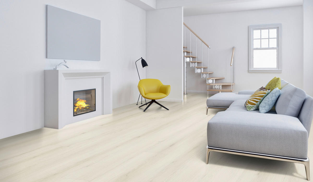VINYLBODEN SPC 5mm Breitdiele inkl. Trittschall strong  per  m² - Eichefarben, Basics, Kunststoff (22,6/122/0,5cm)