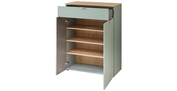 GARDEROBE 5-teilig  in 264/202/38 cm  - Salbeigrün/Eiche Artisan, Design, Glas/Holzwerkstoff (264/202/38cm) - Xora