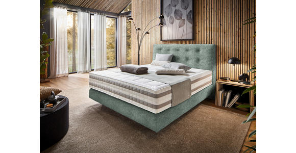 BOXSPRINGBETT 160/200 cm  in Olivgrün  - Olivgrün, KONVENTIONELL, Holz/Textil (160/200cm) - Dieter Knoll