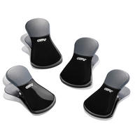 VERSCHLUSSCLIPS  - Schwarz/Grau, Basics, Kunststoff/Metall (7,4/4/3cm) - Gefu