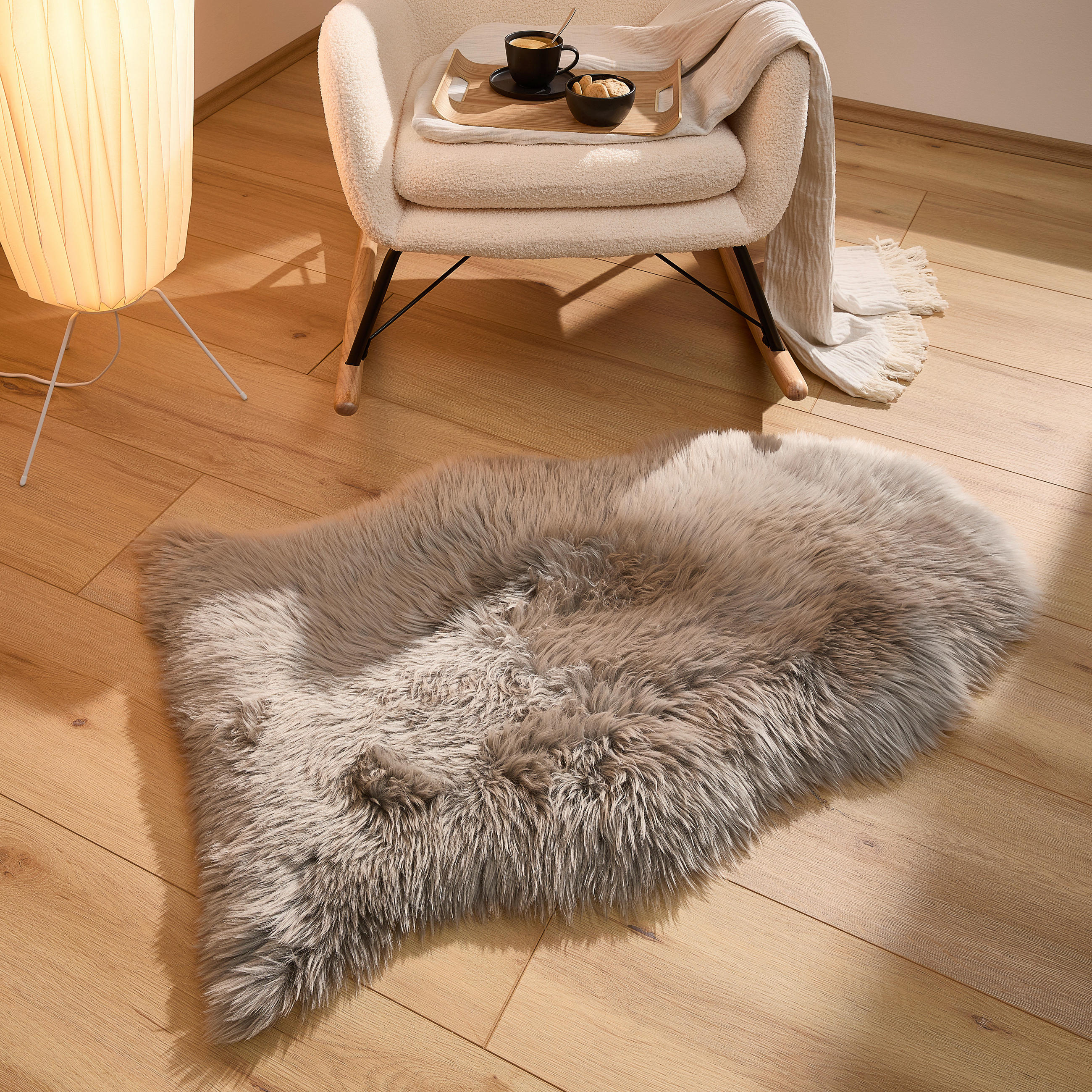 OVČÍ KOŽEŠINA, 60/90 cm, barvy stříbra - barvy stříbra, Trend, kožešina (60/90cm) - Linea Natura