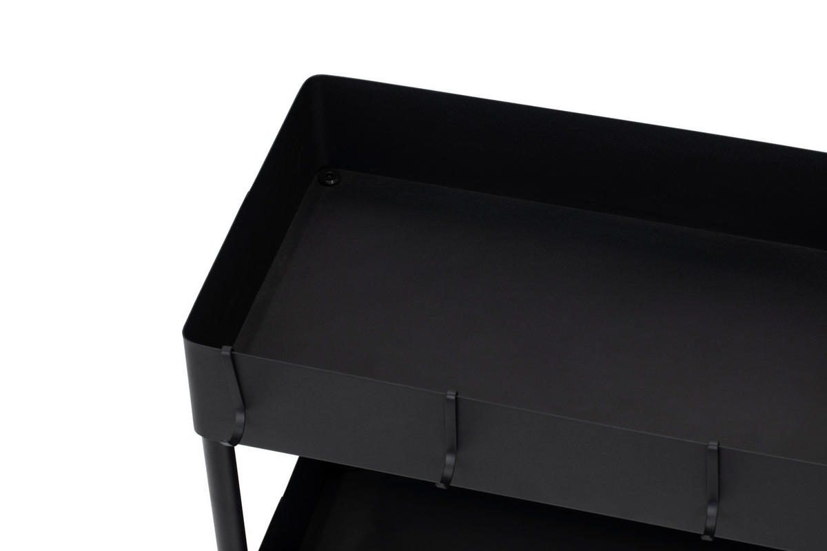 SERVIERWAGEN Schwarz  - Schwarz, MODERN, Kunststoff/Metall (40/64/22cm) - PBJ