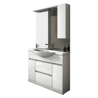 FÜRDŐSZOBABÚTOR - fehér, Basics, műanyag/faalapú anyag (100/190/50cm) - Welnova