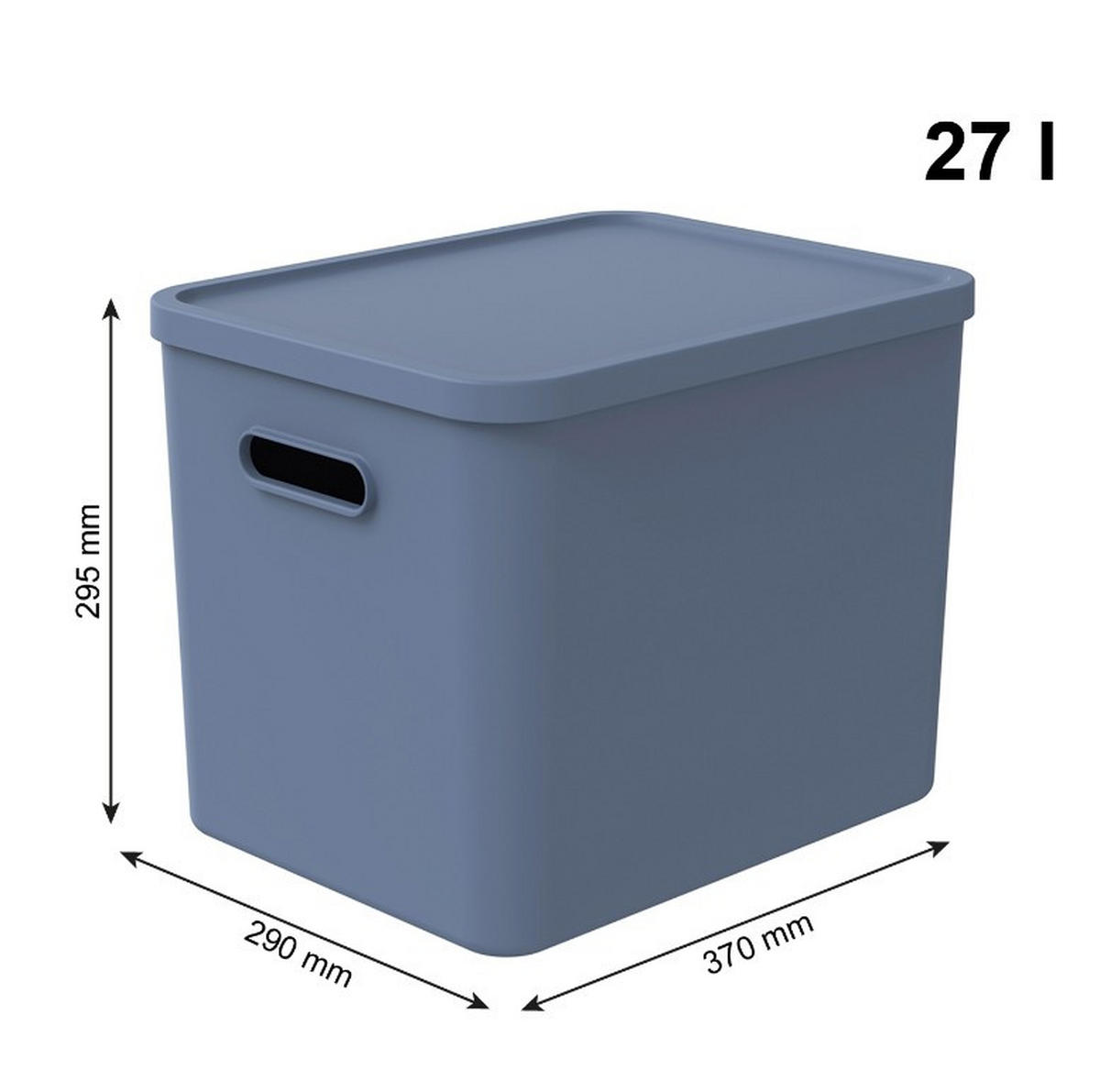 AUFBEWAHRUNGSBOX - Hellblau, KONVENTIONELL, Kunststoff (37/29/29,5cm) - Rotho