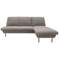 ECKSOFA Looks IX Braun, Beige Webstoff  - Beige/Schwarz, Design, Textil/Metall (214/168cm) - LOOKS by W.Joop