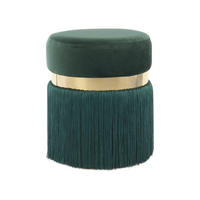 TABURETKA, kov, plast, textil, 38/45/38 cm - zlatá/zelená, Design, kov/textil (38/45/38cm) - MID.YOU