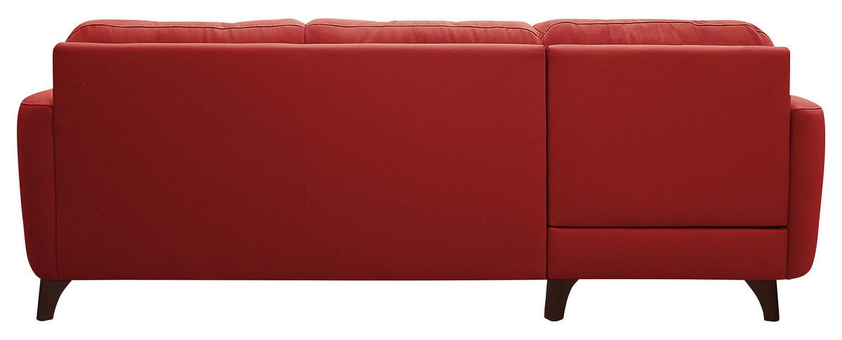 ECKSOFA in Lederlook Echtleder Rot  - Buchefarben/Rot, Design, Leder/Holz (238/168cm) - Livetastic