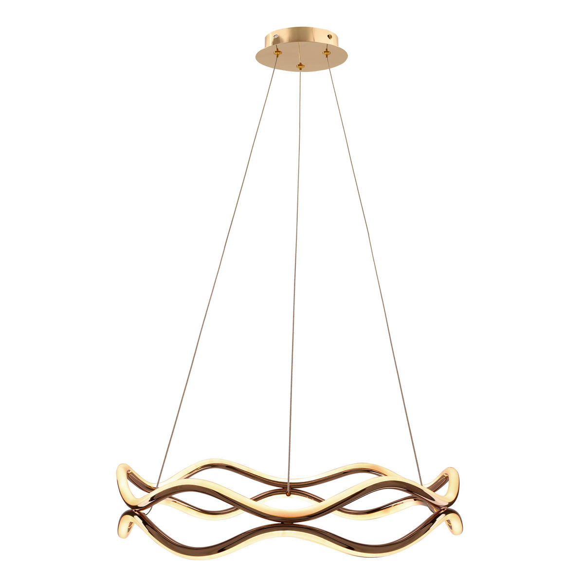 LED-PENDELLEUCHTE 50/50/100 cm  - Weiß/Bronzefarben, Design, Kunststoff/Metall (50/50/100cm)