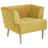 FÅTÖLJ i textil gul  - bokfärgad/gul, Design, trä/textil (85/71/80cm) - MID.YOU