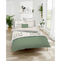 POSTELJNINA Wichtel Kumpel 140/200 cm bombažni flanel olivno zelena   - olivno zelena , Konvencionalno, tekstil (140/200cm) - Kaeppel