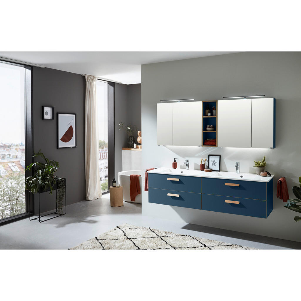 Thumbnail - Dieter Knoll Spiegelschrank, Blaugrau, Metall, 8 Fächer, 185x70.3x17.3 cm, Made in Germany, Soft-Close-System, Badezimme...